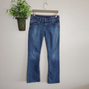 Silver 28 Toni Boot Bootcut Medium Wash Low Rise Stretch Embroidered Jeans